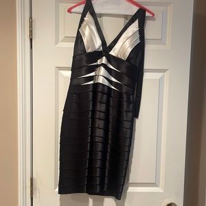 BCBG halter black and white dress size 6
